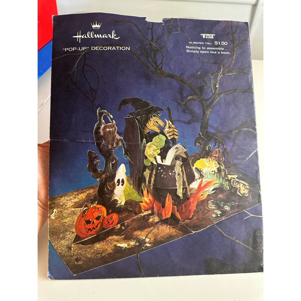Vintage Witch Pop up Table decoration Hallmark 10" tall w/original pkg Halloween - Picture 15 of 16